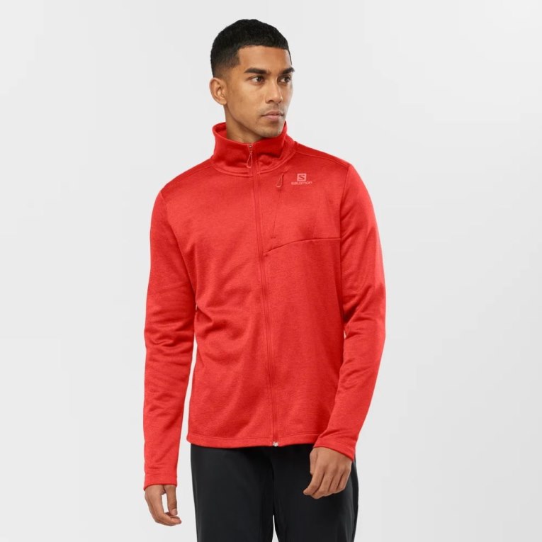 Red Salomon Essential Lightwarm Heather Full Zip Men\'s Jackets | PH 39851D